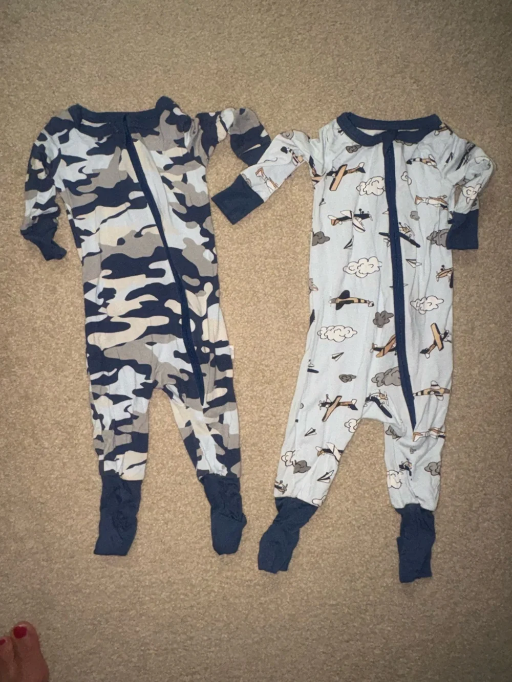NOW a 5 Pack baby boys bundle one piece sleepers 0-3 months (another added!!)